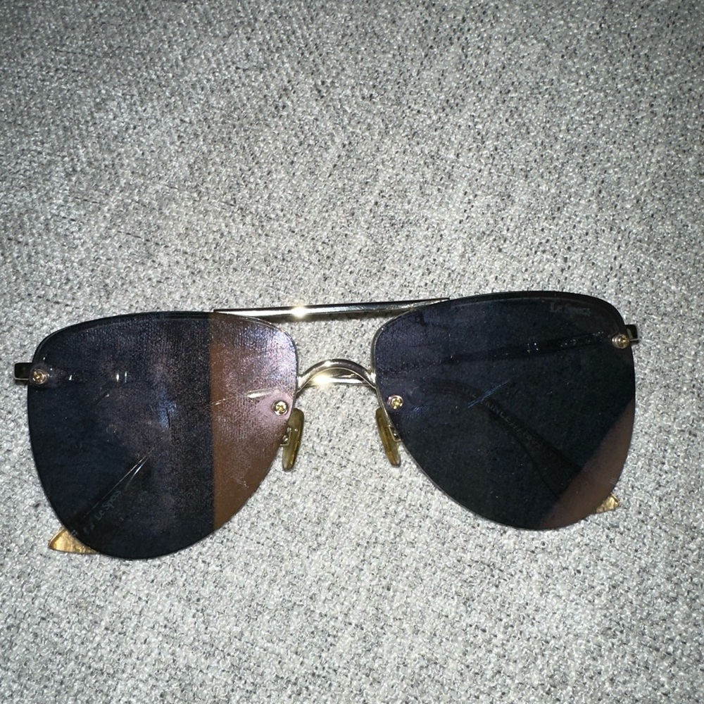 Le Specs Women's The Prince Aviator Sunglasses- pink mirror lenses